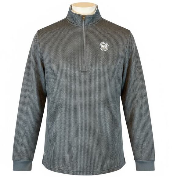 NWOT Pebble Beach Men's Golf Optic Charcoal Waffle Weave 1/4 Zip Size Large - Picture 1 of 10